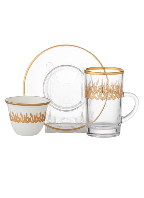 18-piece tea and coffee set with beautiful and elegant engravings