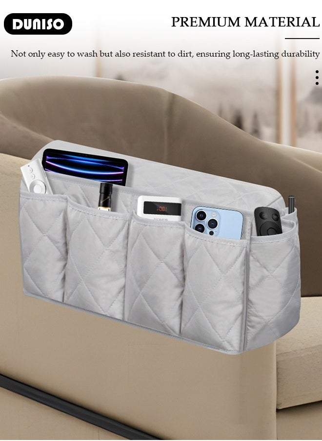 DUNISO - Armchair Caddy,Non-slip Waterproof Sofa Armrest Organizer with 14 Pockets Storage, Multifunctional Recliner Caddy Couch Chair Armrest Storage for TV Remote Control Smart Phone Magazine - Image 1