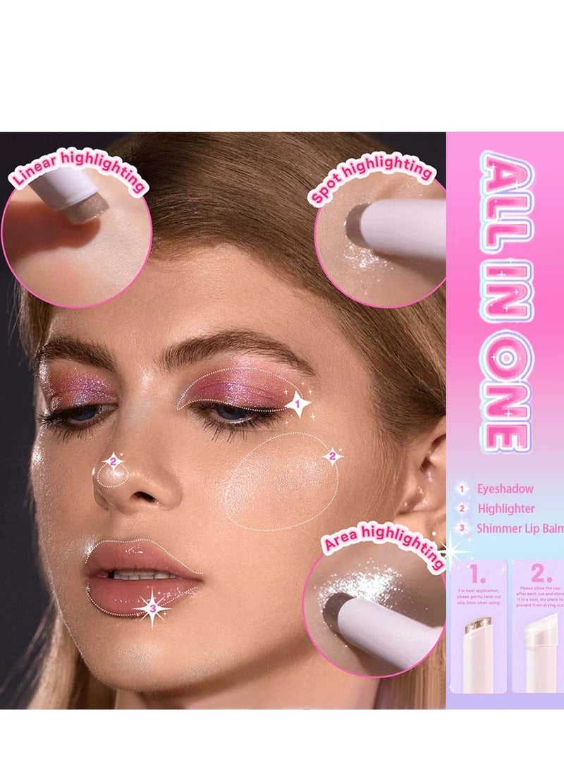 PAGE VINE كريستال جيلي جليز ستيك ظلال العيون عصا كحل منير قلم تلوين مع فرشاة سهلة المزج طويلة الأمد لامع ظلال العيون عصا- Aura Blitz - Image 2