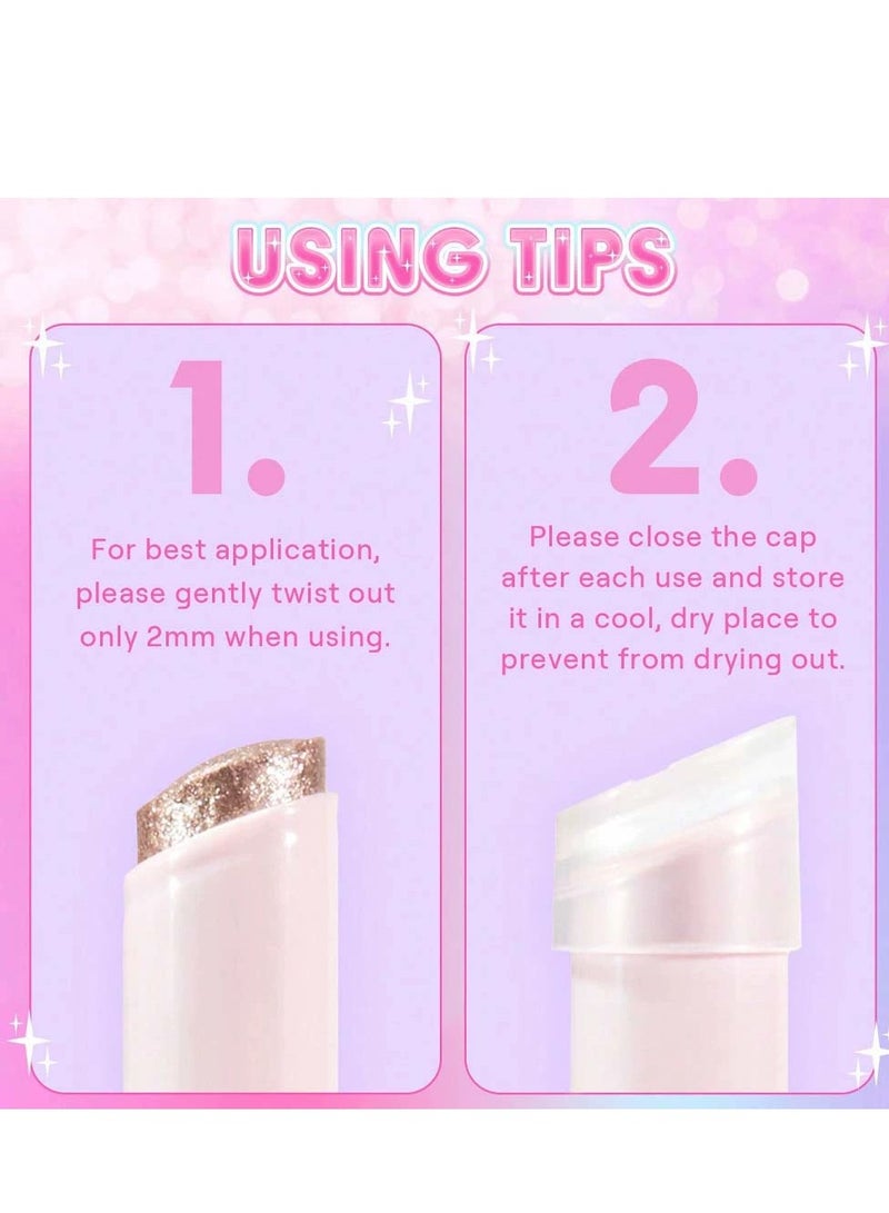 PAGE VINE كريستال جيلي جليز ستيك ظلال العيون عصا كحل منير قلم تلوين مع فرشاة سهلة المزج طويلة الأمد لامع ظلال العيون عصا- Aura Blitz - Image 3