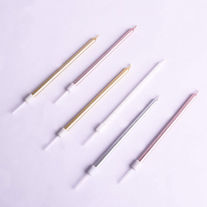 PHD CAKE Gold, Silver, Rose Gold, White, Long Birthday Candles in Holders, Cake Candles, Birthday Parties, Wedding Decorations, Party Candles, Celebrations - Image 4