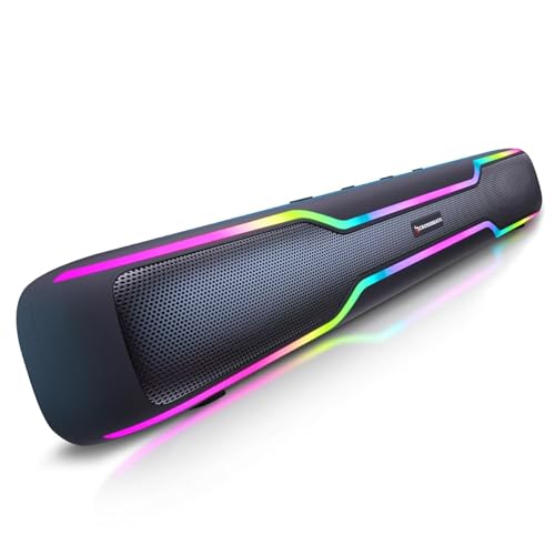 CrossBeats Blaze B50 (2026) Bluetooth 50W Soundbar Gaming RGB Light, AUX, BT, SD Card, USB &FM, 8 Hrs Playtime Fast Charge Sound bar smart tv with Built-in mic, Speaker for Mobile, PC, Laptop - Black - Image 1