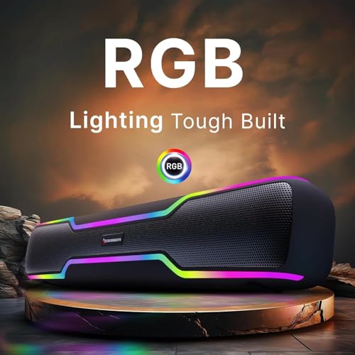 CrossBeats Blaze B50 (2026) Bluetooth 50W Soundbar Gaming RGB Light, AUX, BT, SD Card, USB &FM, 8 Hrs Playtime Fast Charge Sound bar smart tv with Built-in mic, Speaker for Mobile, PC, Laptop - Black - Image 4