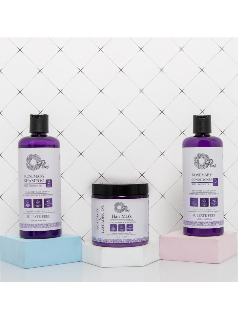Oplus - Hair Loss Treatment Set with Rosemary, Shampoo 500 ml, Conditioner 500 ml, and Bath oil 500 ml - Image 1