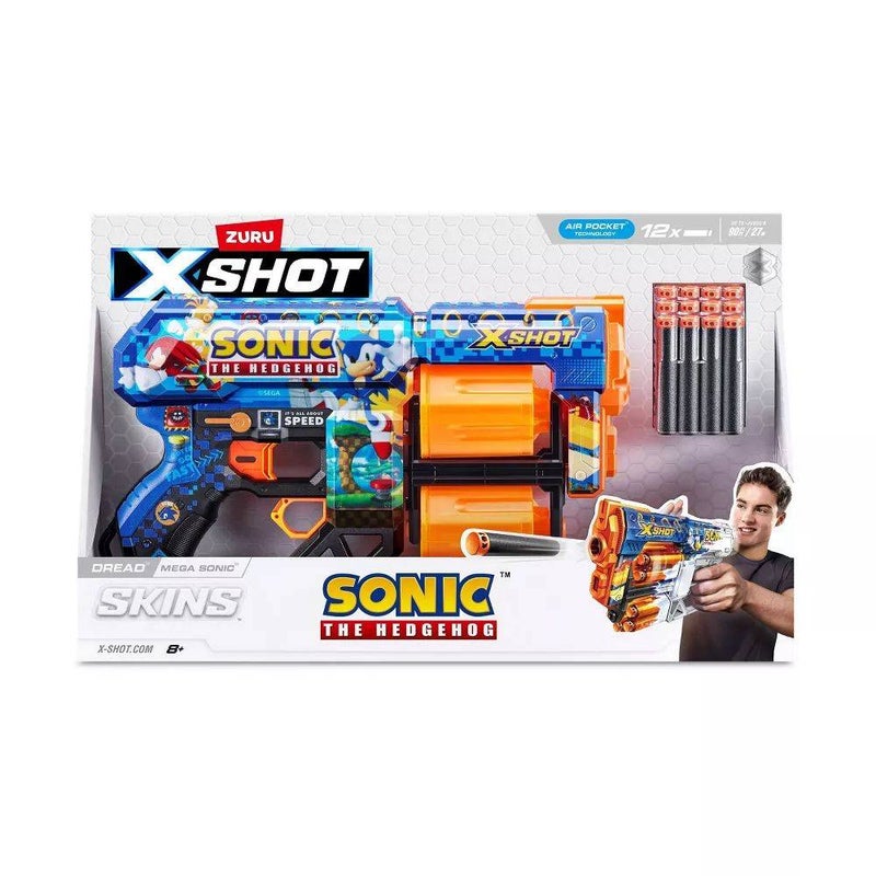 X-Shot Skins Sonic the Hedgehog Dread Mega Sonic Blaster with 12 Darts - Image 1