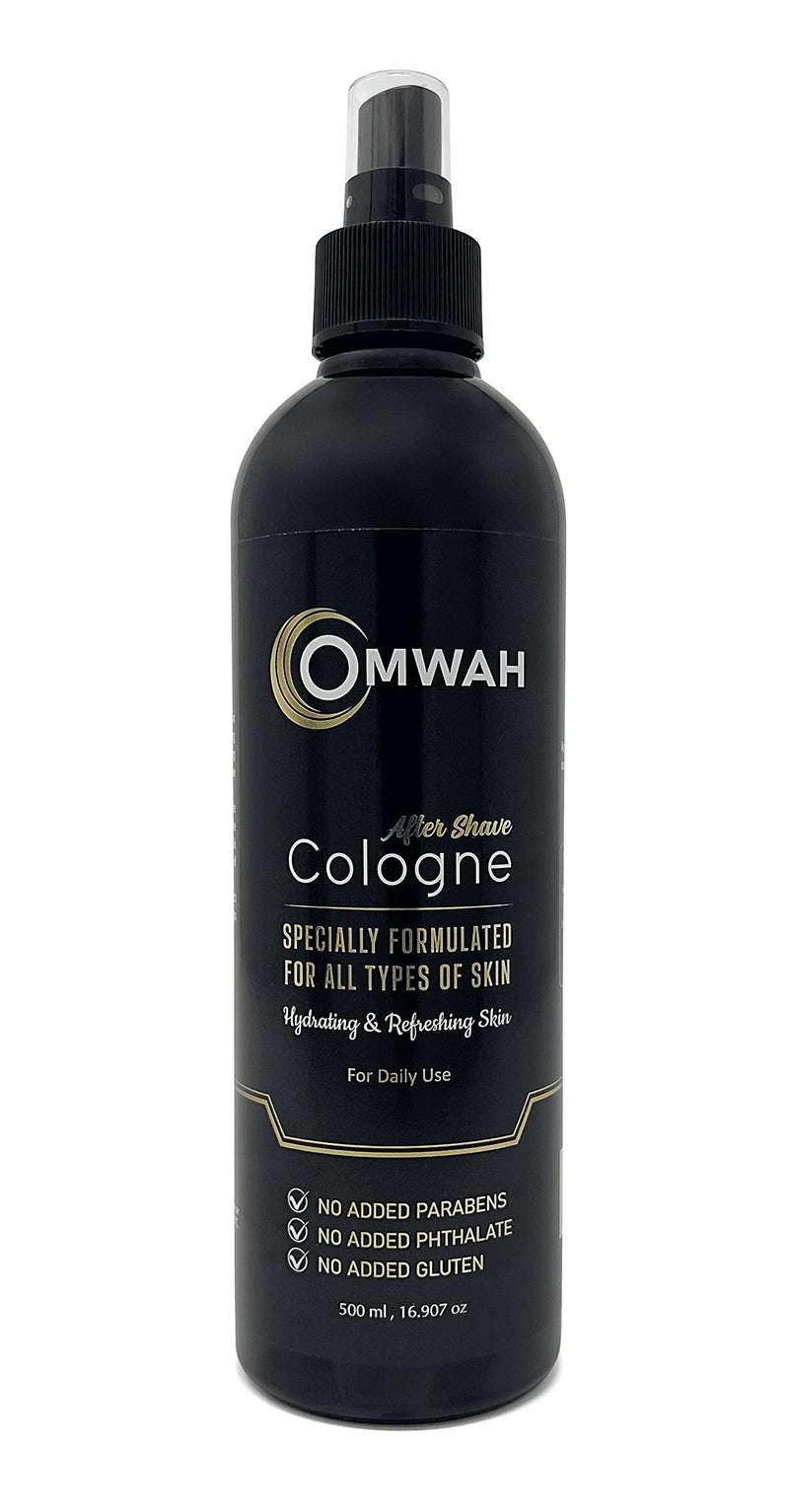 OMWAH عطر بعد الحلاقة للرجال من أومواه - مهدئ بعد الحلاقة لجميع أنواع البشرة، زجاجة كبيرة 16.9 أونصة، عطر غير دهني للرجال، مرطب ويقلل من خشونة البشرة، يدوم طويلاً مع انتعاش مستمر - Image 1