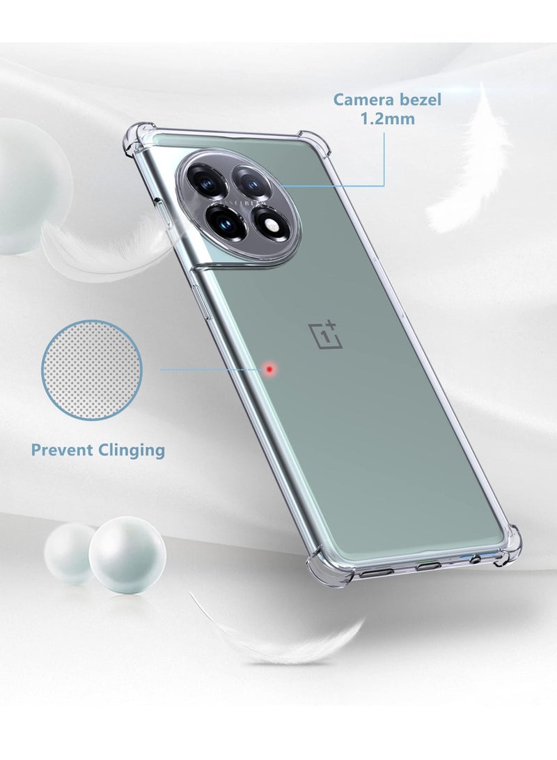 BORTONY OnePlus 11 Case Clear Scratch Resistant Reinforced Corners TPU Rubber Soft Skin Silicone Protective Case Cover for OnePlus 11 2023 (Crystal Clear) - Image 4