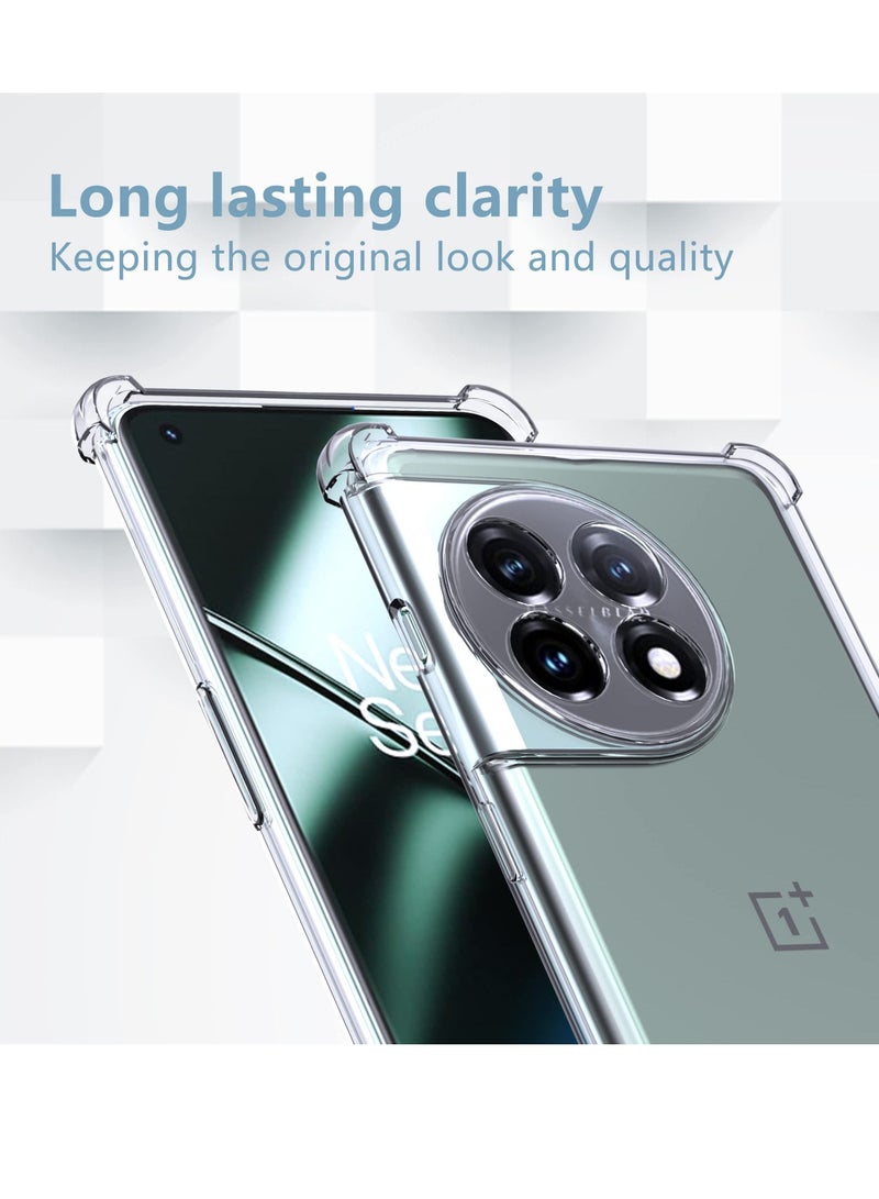 BORTONY OnePlus 11 Case Clear Scratch Resistant Reinforced Corners TPU Rubber Soft Skin Silicone Protective Case Cover for OnePlus 11 2023 (Crystal Clear) - Image 2