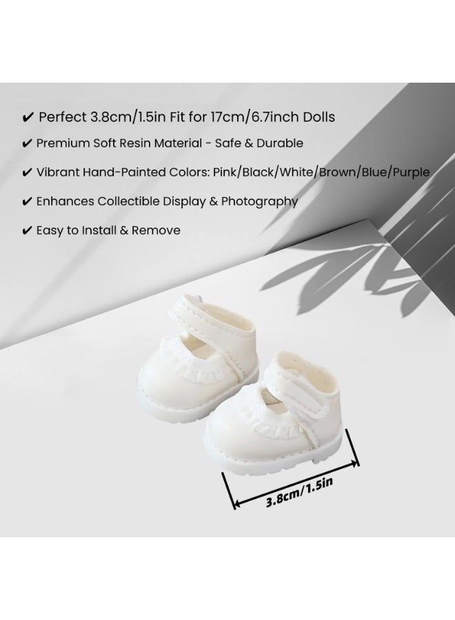 Bukela Clothes for Dolls Accessories, Outfit Set 5 Pieces Gauze Dress for 15cm 17cm Doll (No Doll), Hat Skirt Shoes Doll Clothing Set Replacement Pink - Image 5