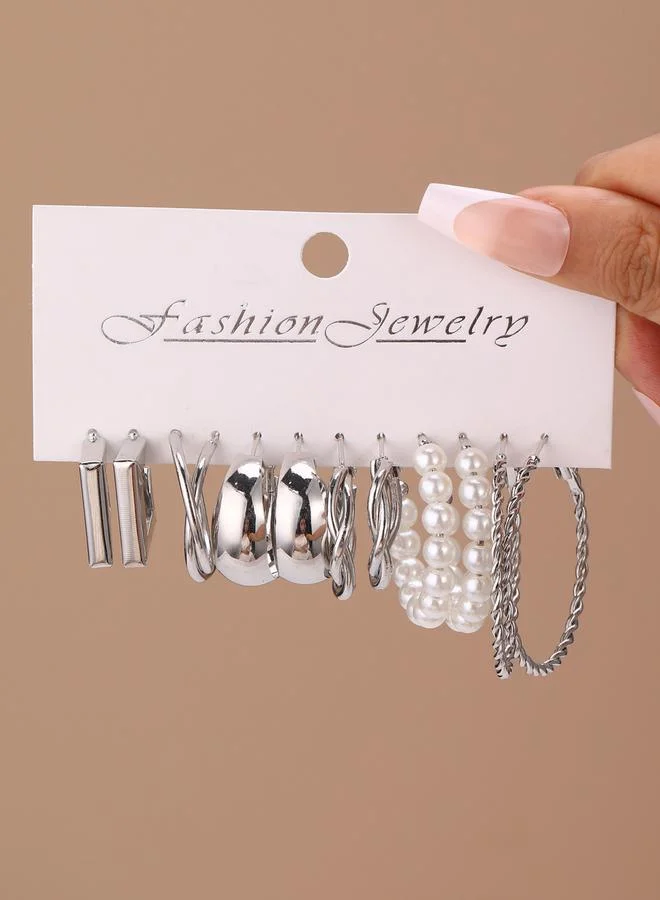 Take Two Set of 6 - Silver Hoop Earrings
