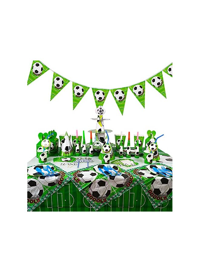 Raxoom Giggles Football Theme Disposable Tableware 16 items/set for 10 people. - Image 1