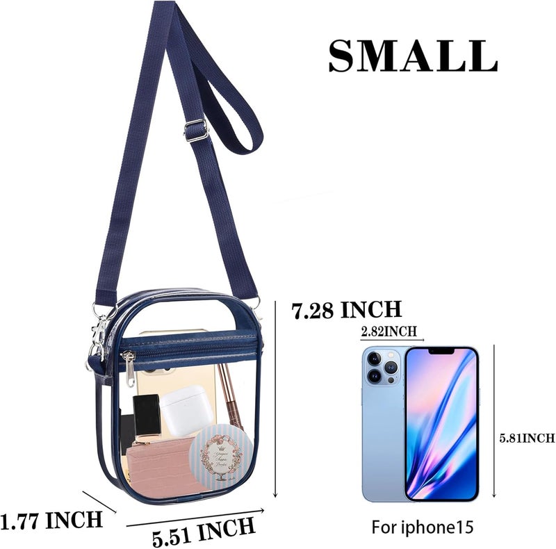 Fibrdoo Clear Crossbody Purse Bag, Clear Bag Stadium Approved with Front Pocket for Concerts Sports Festivals - Image 2