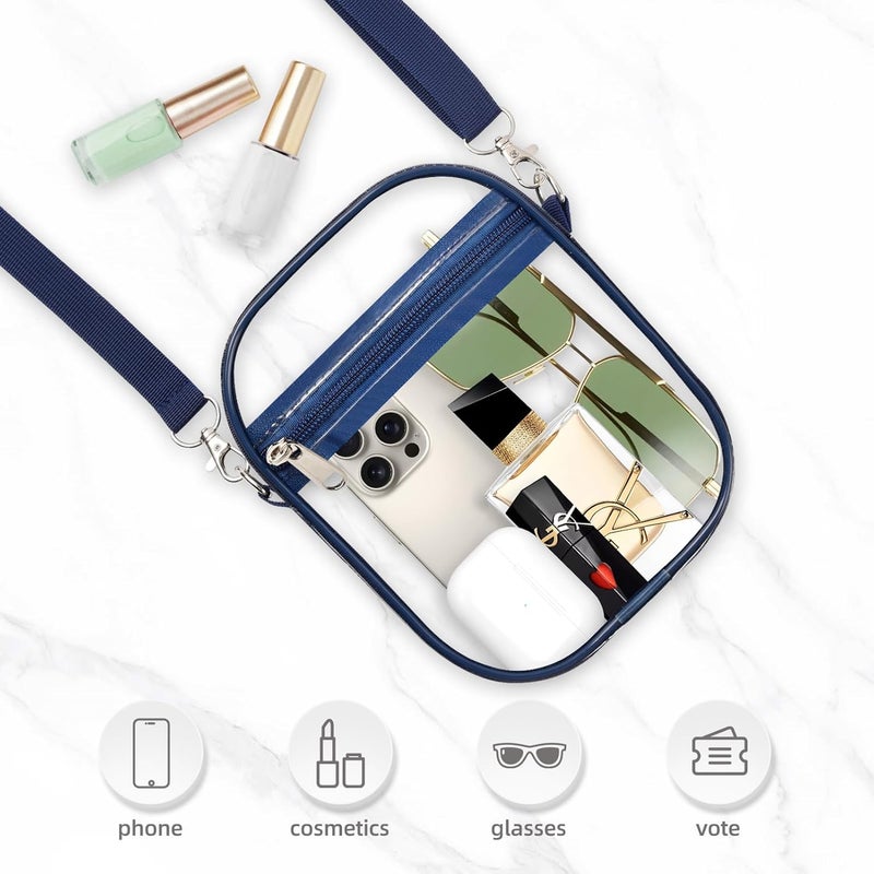 Fibrdoo Clear Crossbody Purse Bag, Clear Bag Stadium Approved with Front Pocket for Concerts Sports Festivals - Image 4