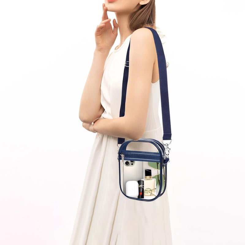 Fibrdoo Clear Crossbody Purse Bag, Clear Bag Stadium Approved with Front Pocket for Concerts Sports Festivals - Image 1