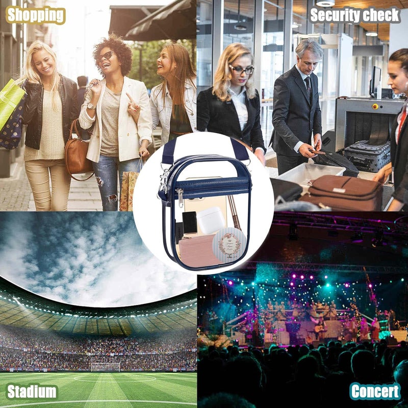 Fibrdoo Clear Crossbody Purse Bag, Clear Bag Stadium Approved with Front Pocket for Concerts Sports Festivals - Image 5