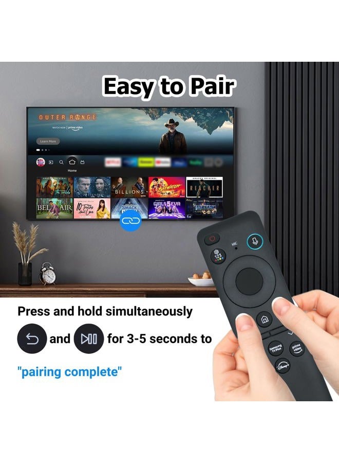ARCSTILL BN59-01432A Solar Voice Remote, USB-C Rechargeable Bluetooth Remote Control with Solar Charging Compatible with Samsung Frame Smart TV, Samsung Neo QLED S90D Smart 8K HDR Ultra HD TVs - Black - Image 3