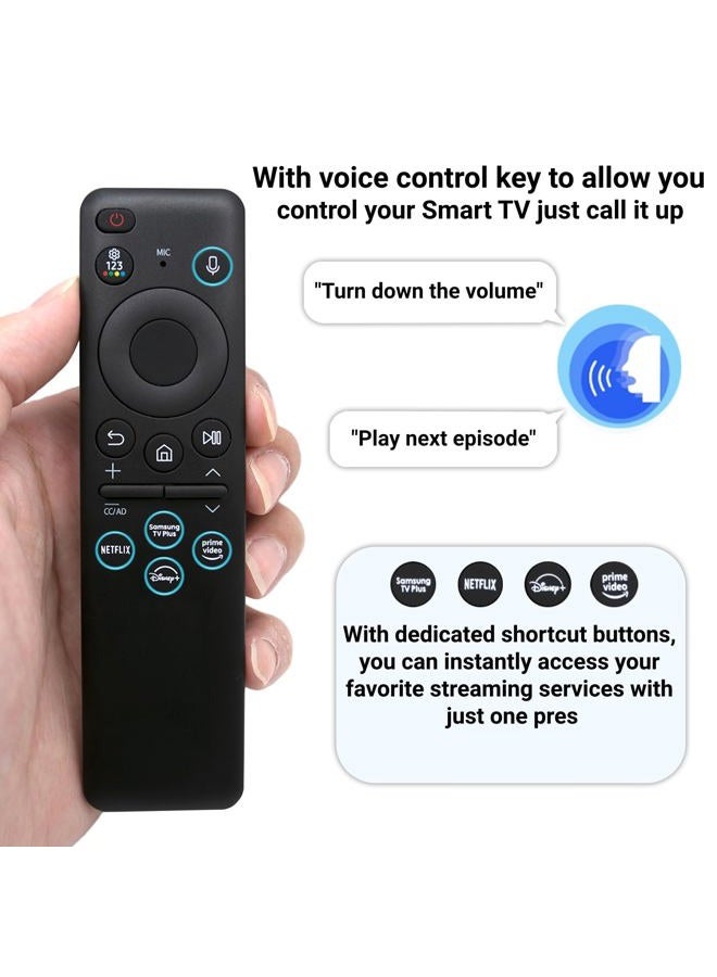 ARCSTILL BN59-01432A Solar Voice Remote, USB-C Rechargeable Bluetooth Remote Control with Solar Charging Compatible with Samsung Frame Smart TV, Samsung Neo QLED S90D Smart 8K HDR Ultra HD TVs - Black - Image 2