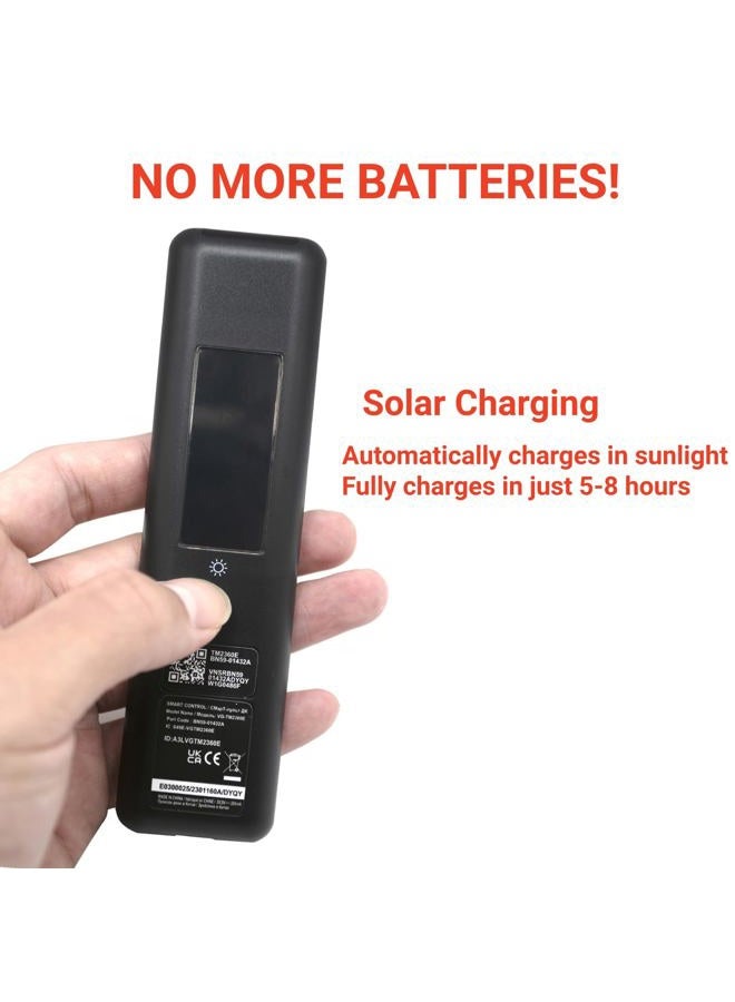 ARCSTILL BN59-01432A Solar Voice Remote, USB-C Rechargeable Bluetooth Remote Control with Solar Charging Compatible with Samsung Frame Smart TV, Samsung Neo QLED S90D Smart 8K HDR Ultra HD TVs - Black - Image 4