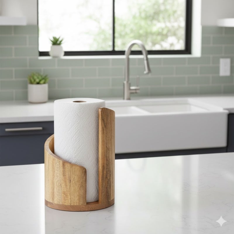 Wooden Tissue Holder 16.5X26CM Nordic-style Decorative Accent - Multi-functional Desktop Organizer Non-slip Padded Bottom for Home Office Bedroom Living Room - Image 3