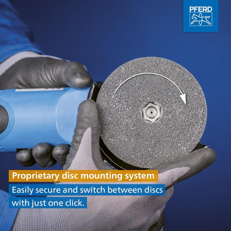 PFERD COMBICLICK Disc Set, 19 pcs. | 4-1/2 inch Dia. | 5/8-11 Thread | 48192 - for coarse Grinding to polishing Work with an Angle Grinder, only Available in a Set - Image 4