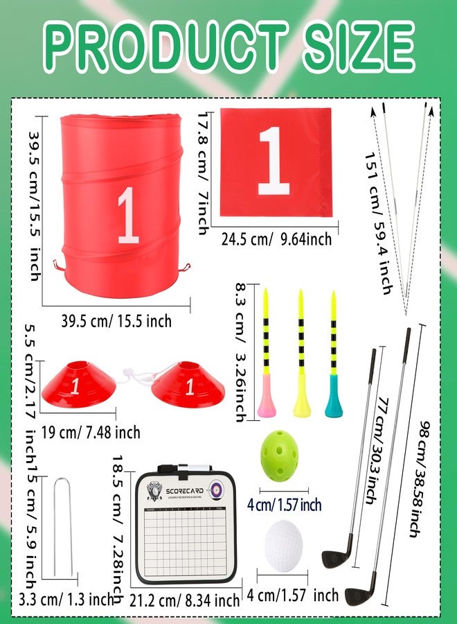 Spaluck Backyard Game Golf Yard Game for Practice with 4 Clubs 6 Hole for Men Women Family Outdoor Indoor Lawn Park Beach - Image 2