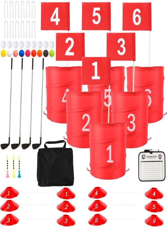 Spaluck Backyard Game Golf Yard Game for Practice with 4 Clubs 6 Hole for Men Women Family Outdoor Indoor Lawn Park Beach - Image 1