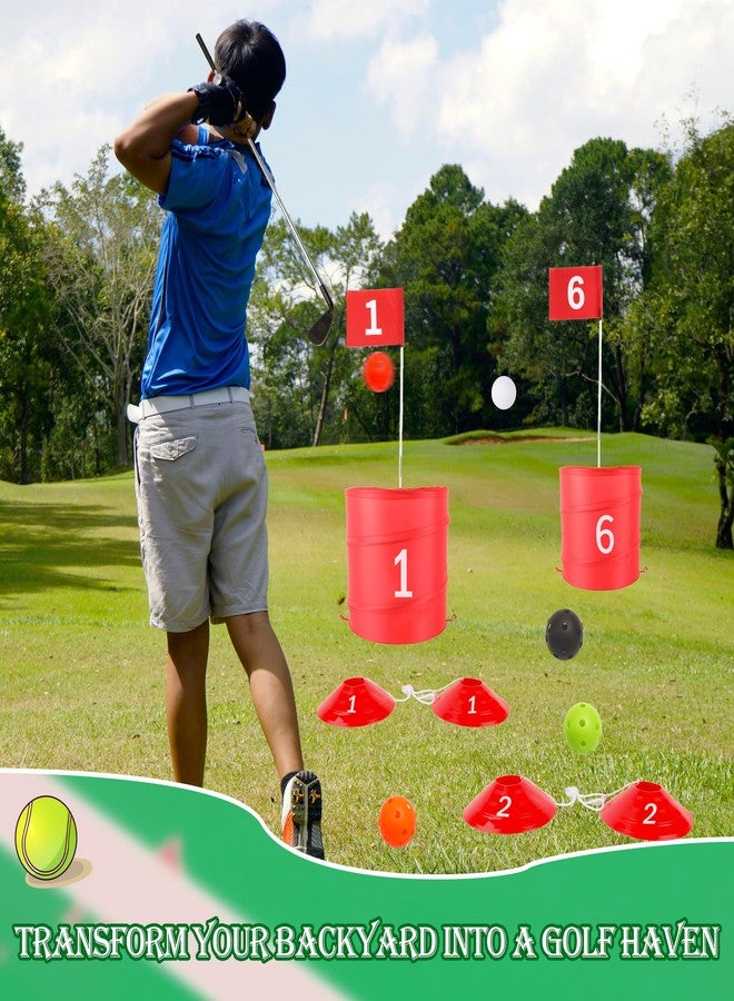 Spaluck Backyard Game Golf Yard Game for Practice with 4 Clubs 6 Hole for Men Women Family Outdoor Indoor Lawn Park Beach - Image 3