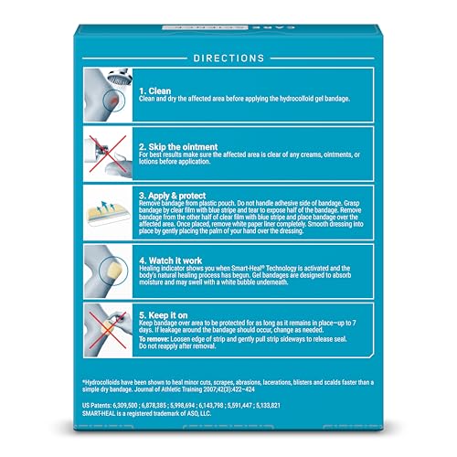 Care Science Smart Heal Hydrocolloid, Large, 2.3 in x 3 in, 4CT | 100% Waterproof Seal Promotes Healing, Reduces Scarring - Image 3
