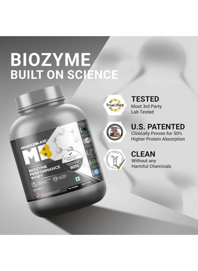 MuscleBlaze Biozyme Performance Whey Protein Powder, Choco Crispers (2kg / 4.4lbs) | 25g Protein Per Scoop | Clinically Tested 50% Higher Protein Absorption - Image 3