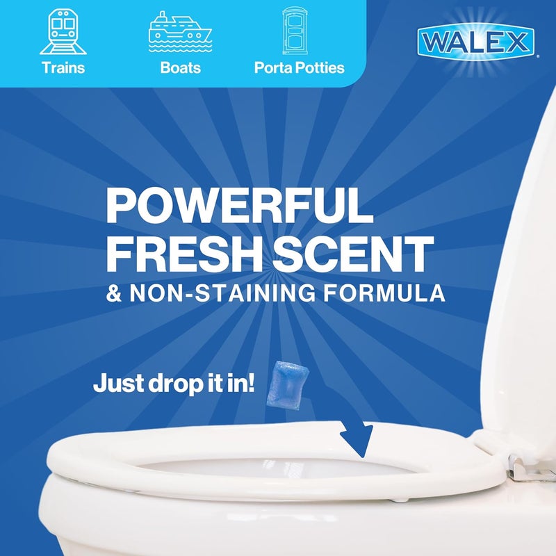 Walex PPSGBG Porta-Pak Commercial Holding Tank Deodorizer Drop-Ins, Sunglow Scent (Pack of 50) Permanent & temporary usable - Image 4