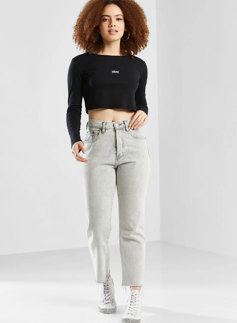 OBEY Tag Cropped Top