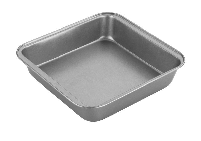 Chef Aid 20cm NonStick Square Cake Tin Carbon Steel Cake pan with Even Heat Distribution Ideal for All Cake Styles and Perfect for Traditional Tray Bakes of Lasagne or Shepherds Pie