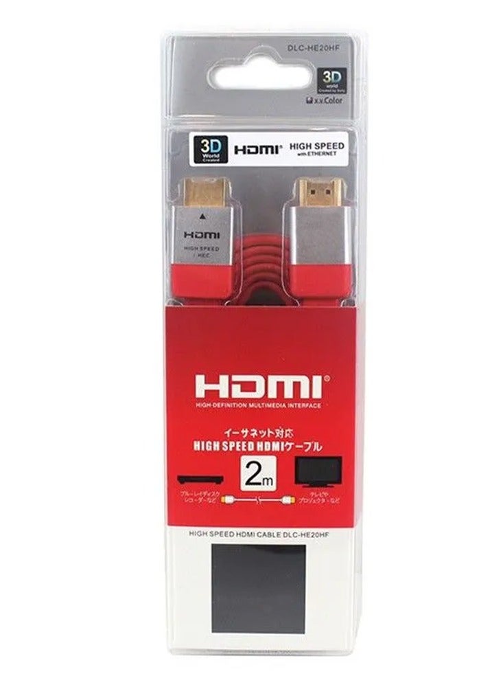 كابل HDMI مسطح عالي السرعة 2 متر، دعم ثلاثي الأبعاد يصل إلى 4K، واجهة الوسائط المتعددة، لأجهزة PS3، PS4، الكمبيوتر الشخصي، التلفزيون، الكمبيوتر المحمول، جهاز العرض ومجموعة ملحقات الألعاب - أحمر - Image 5