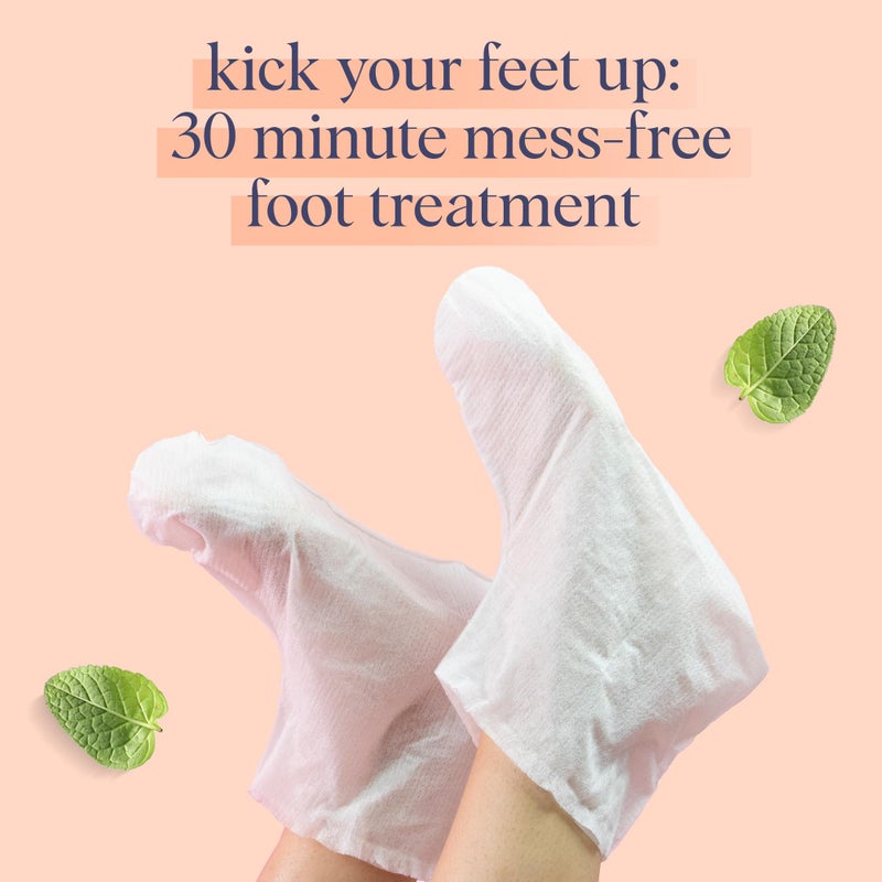 SpaLife Moisturizing Foot Mask | Foot Wrap for Dry Cracked Feet Intensive Repair Treatment | Tea Tree Oil Softening Booties | Callus Remover Alternative | Self Care Gifts for Women | 8 Pack - Image 5