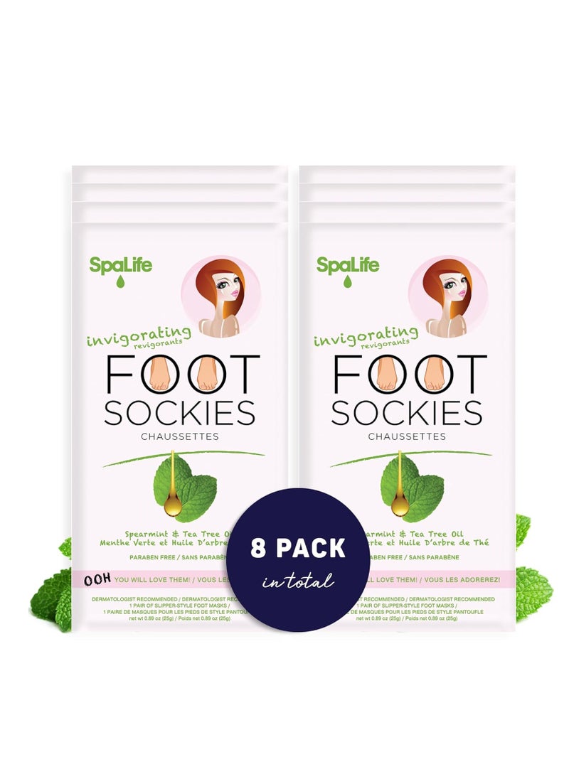 SpaLife Softening Care Foot Sockies (8-Pack) - Spearmint & Tea Tree Oil, Exfoliating Pack for Healthy Feet, Intensive Repair, Callus Remover Sockies, Dry Skin Solution, Moisturizing Foot Treatment - pzsku/Z34981BB5E411D54A36F4Z/45/_/1731320370/9804fa06-84d3-4eb5-9e2a-ef3f656a4466