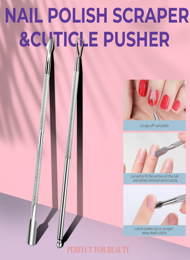 Teenitor 10Pcs Nail Soaking Bowl Kit 2 Soak Off Bowl Nail Soaking Bowl Acetone Proof Soak Off Gel Polish Remover Bowl, Manicure Bowl Cuticle Peeler Scraper Cuticle Oil Nail File and Buffer Nail Brush - Image 5