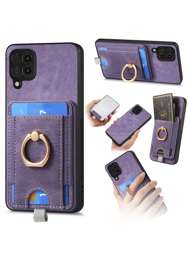S-TOP Case For Samsung Galaxy M33 5G Retro Splitable Magnetic Card Bag Leather Phone Case - Image 1