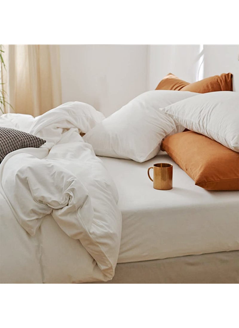 ETDIFFE ETDIFFE White Queen Size Comforter  3 Piece Aesthetic Modern Bedding Set - Soft & Lightweight All Season Microfiber Down Alternative Bed Comforter with 2 Pillow Shams for Women Men 