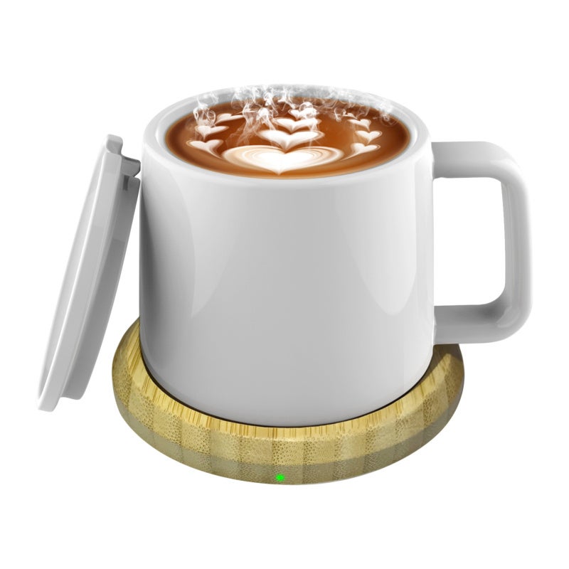 Coffee Warmer: 131°F/55°C Constant Temperature - USB Powered White Desk Accessory for Office Home Travel Hot Beverage Lovers - Image 1