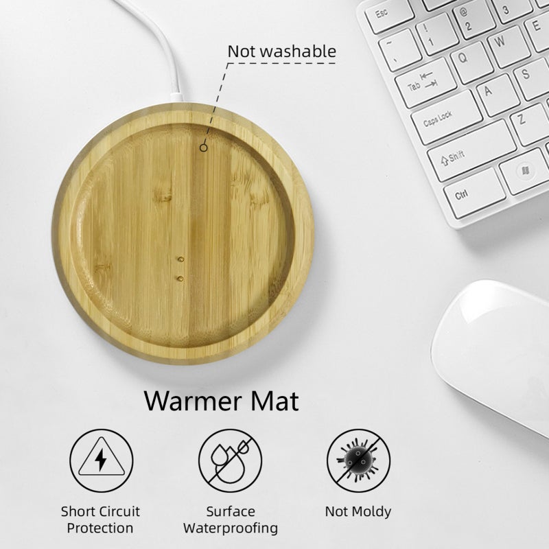 Coffee Warmer: 131°F/55°C Constant Temperature - USB Powered White Desk Accessory for Office Home Travel Hot Beverage Lovers - Image 2