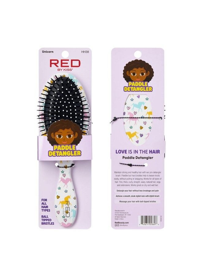 Red by Kiss Detangling Hair Brush Glides Through Tangles With Ease For All Hair Types Kids Friendly Size Hair Detangler Wet Or Dry Hair (Unicorn)  - Image 3