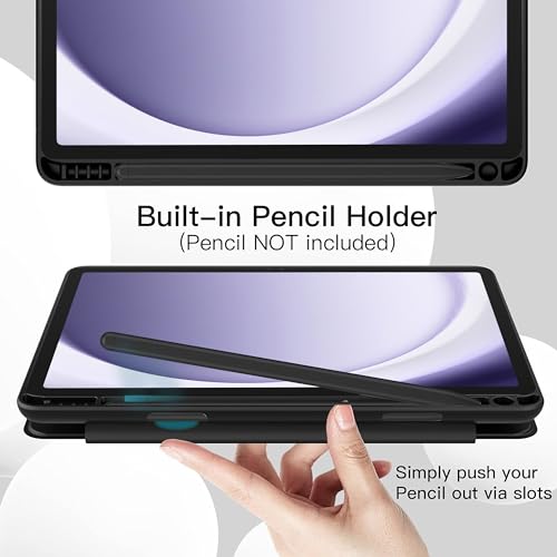 TGK Soft Flexible with Pencil Holder Trifold Flip Back Case Cover for Samsung Galaxy Tab A9 Plus 11 inch (Black) - Image 5