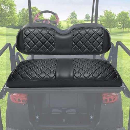 MOSNAI Golf Cart Rear Seat Covers for EZGO Club Car Yamaha Aftermarket Rear Seat Cushion Rear Seat Cover with Concave and Convex Design Thick Vinyl Leather Comfortable Breathable Easy to Clean - Image 1
