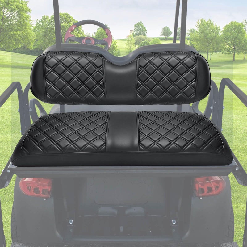 MOSNAI Golf Cart Rear Seat Covers for EZGO Club Car Yamaha Aftermarket Rear Seat Cushion Rear Seat Cover with Concave and Convex Design Thick Vinyl Leather Comfortable Breathable Easy to Clean - Image 2