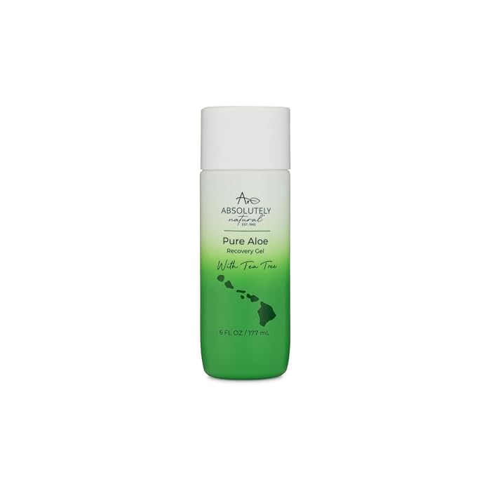 Absolutely Natural - 100% Pure Aloe Vera Cooling Gel - Lotion for Sunburn Relief & Rashes - Premium Sun Care with Vitamin E, Eucalyptus - 6 oz