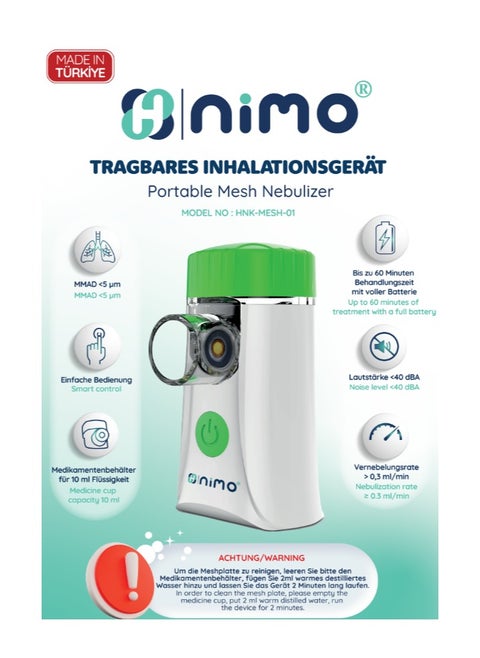 NEBULIZER Vapor Spray for Breathing Device-NIMO - HNK-MESH-01 Model