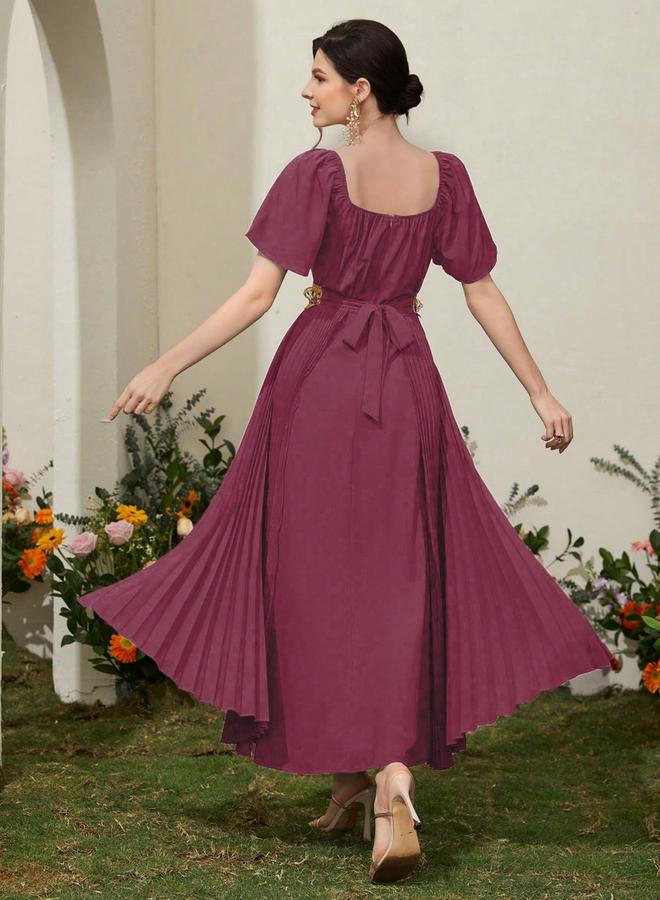 Take Two Burgundy Sweetheart Neck Maxi Dress - Image 2