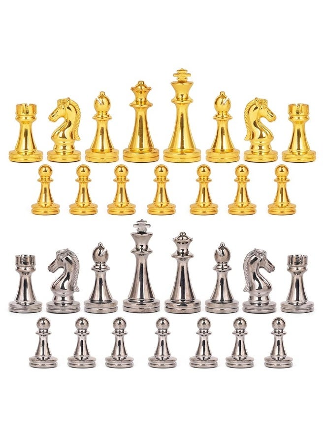 Agirlgle Metal Chess Set for Adults and Kids â€“ Marbling Chess Board with Chess Pieces â€“ Travel Chess Sets with Extra Queens with zinc Alloy Metal Pieces â€“ Ideal for Beginners and Professional Players - Image 2