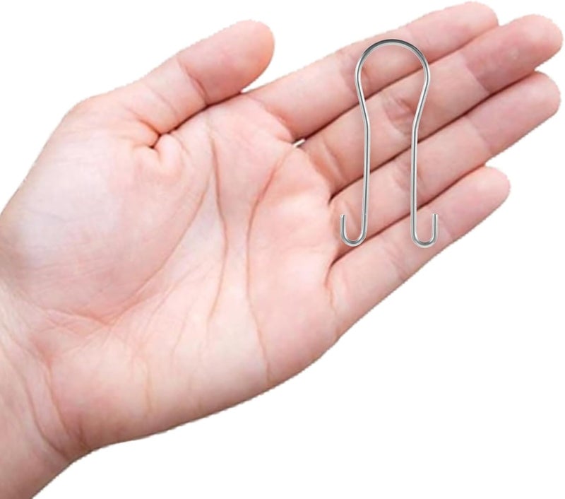 Healifty 50pcs Stainless Steel Dual-end Shower Hooks for Bathrooms, Over Shower Towel Holder, Sturdy Bathroom Wall Hanging Hooks for Towels and Robes - Image 4