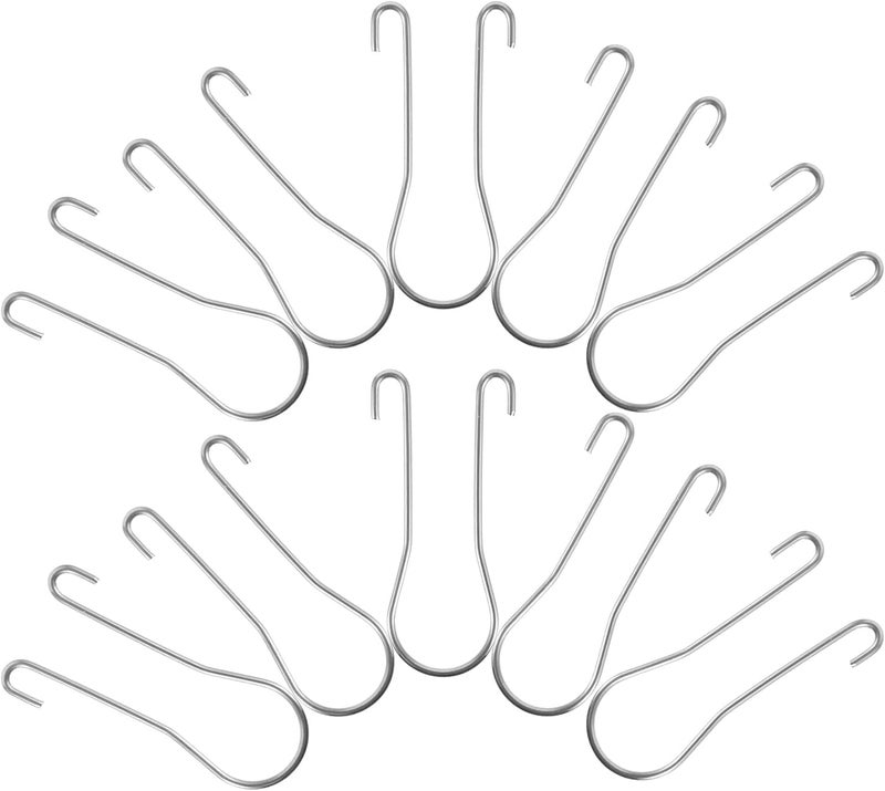 Healifty 50pcs Stainless Steel Dual-end Shower Hooks for Bathrooms, Over Shower Towel Holder, Sturdy Bathroom Wall Hanging Hooks for Towels and Robes - Image 1